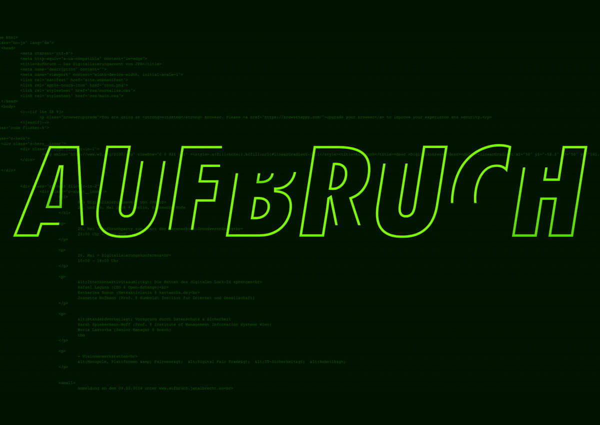 Screendesign und Branding für den Kongress Aufbruch_ von Jan Philipp Albrecht MdEP