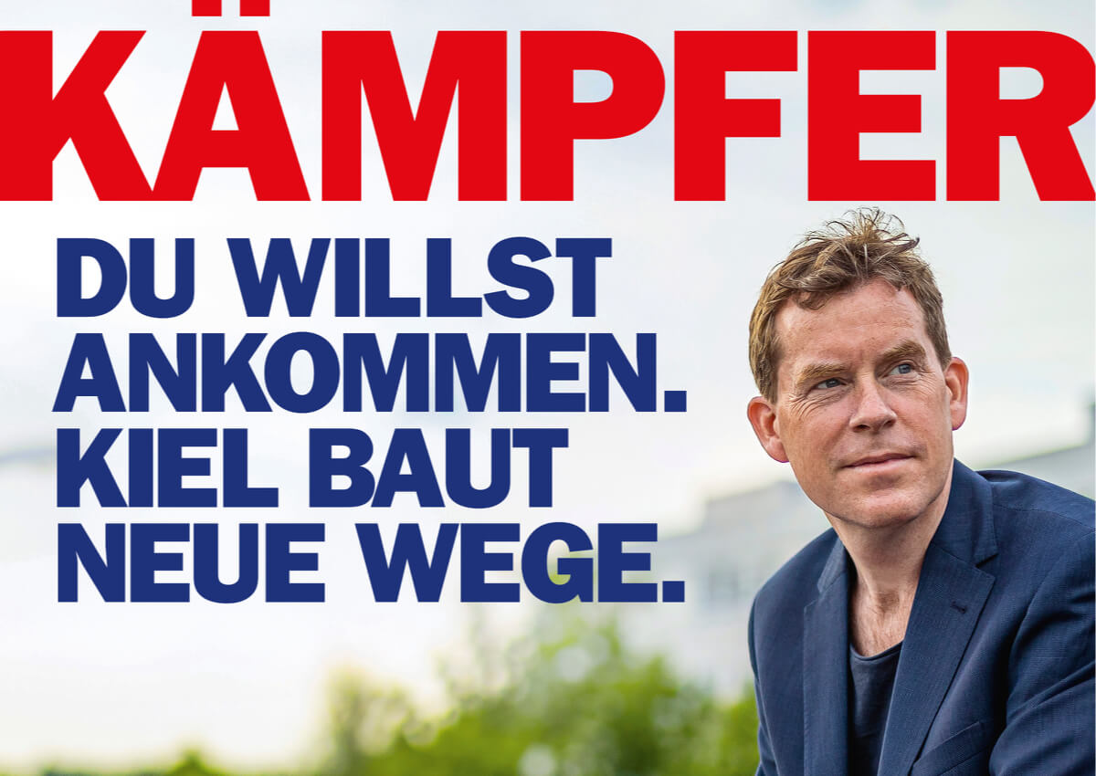 Ulf Kämpfer (SPD) Plakat für die OB-Wahl in Kiel