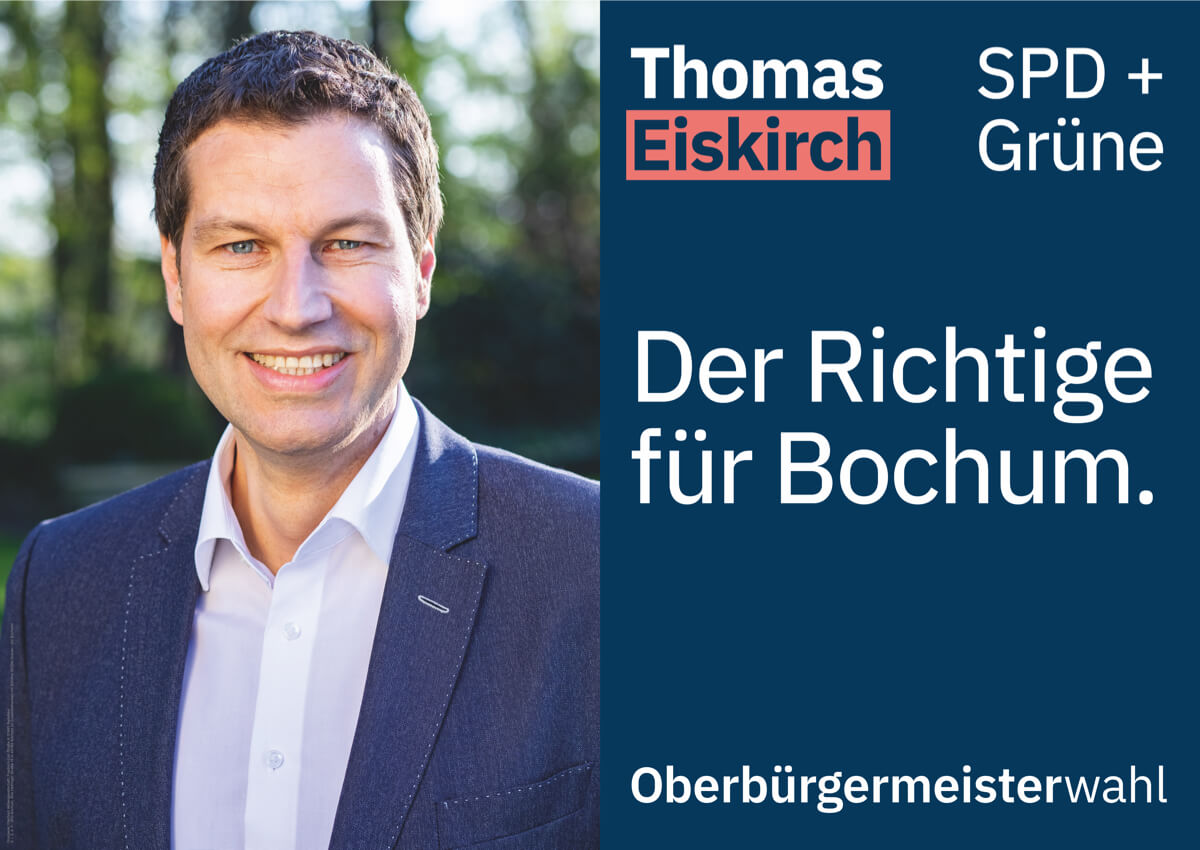 Wahlkampfplakat für Thomas Eiskirch, SPD Bochum